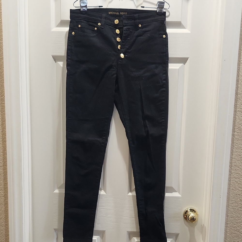 Michael Kors Black Jeans with Gold Accents
